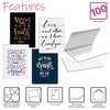 Better Office Products Bible Verse Inspirational Cards, 4in. x 6in. 4 Cover Designs with Bible Quotes, Blank Inside, 100PK 64550